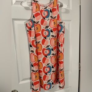 Polyester dress, size XS. 70s apple print.